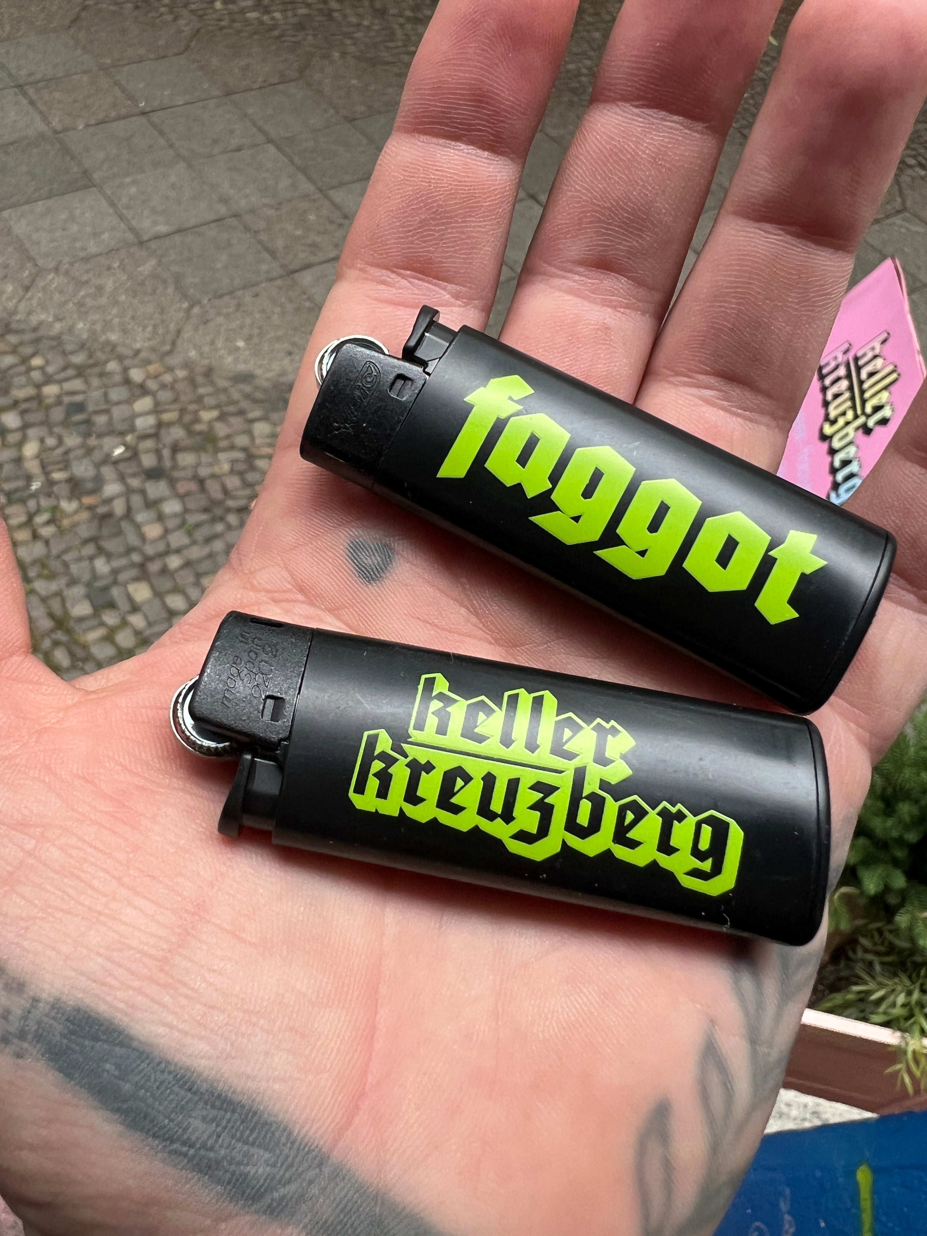 Keller Kreuzberg Lighter "faggot" Black/Lime
