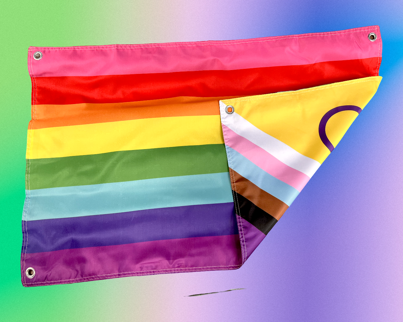 Double-sided Pride Flag "Progressive/OG Pride" 60x90 cm