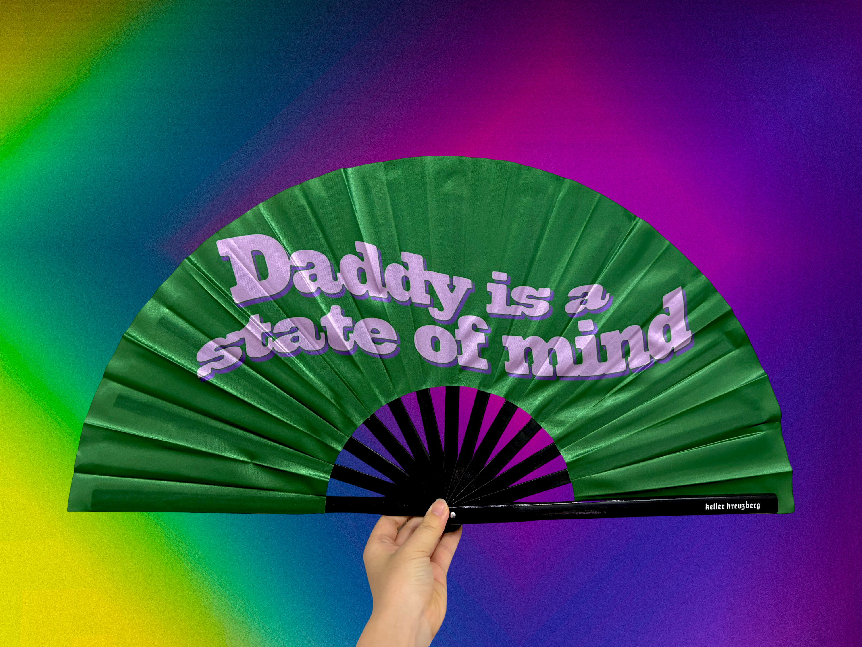 KK Fan "Daddy is a state of mind" Forest Green/Lilac