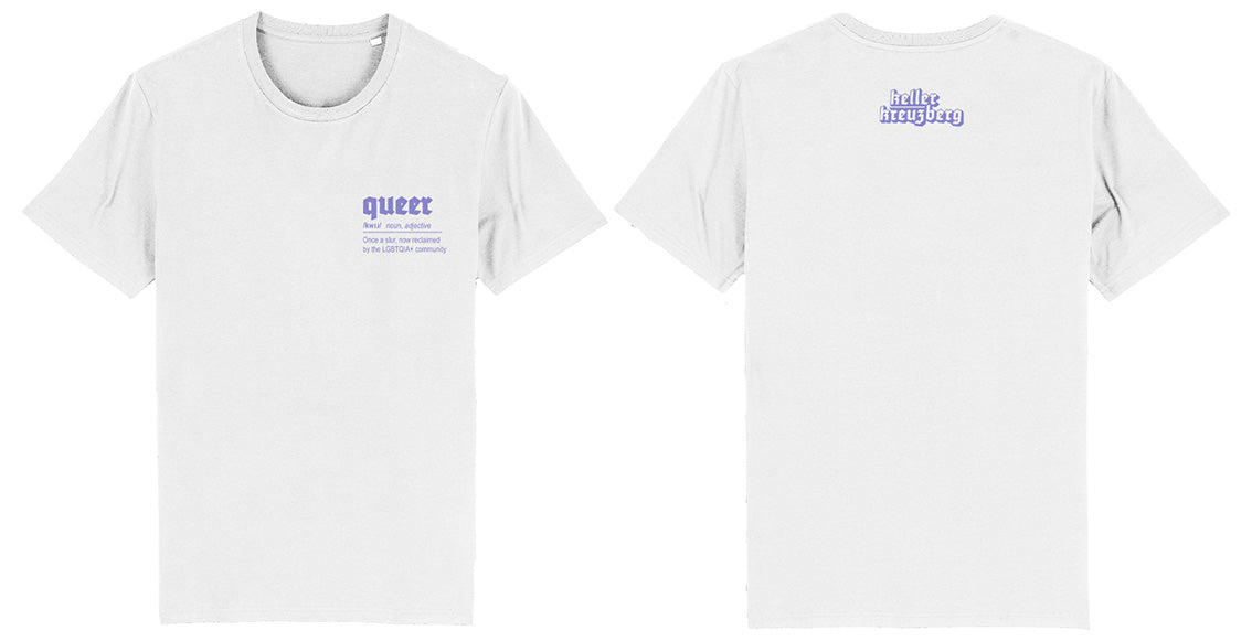 QUEER Keller Kreuzberg T-shirt white & lilac