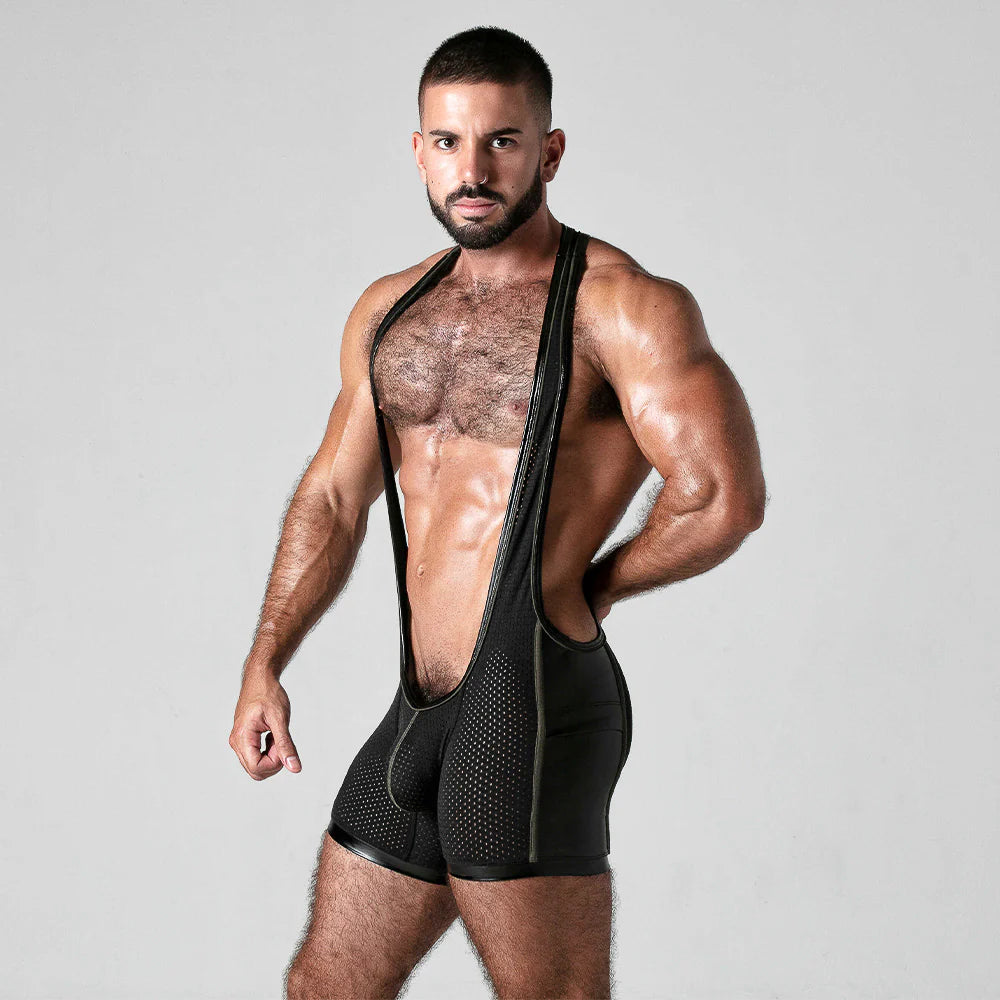 LOOK AT IT SINGLET Khaki/Black by Locker Gear