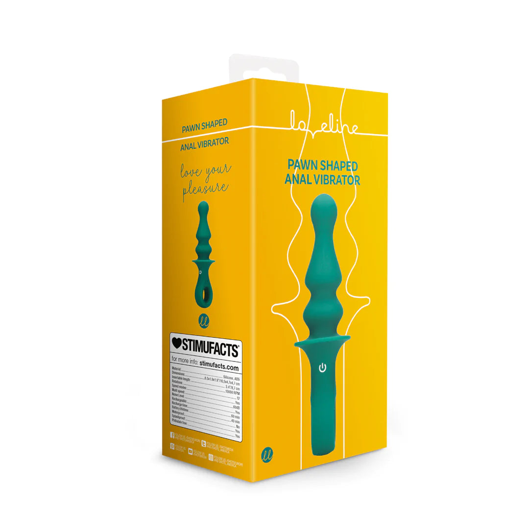 Pawn Shaped Anal Vibrator Peacock Plume