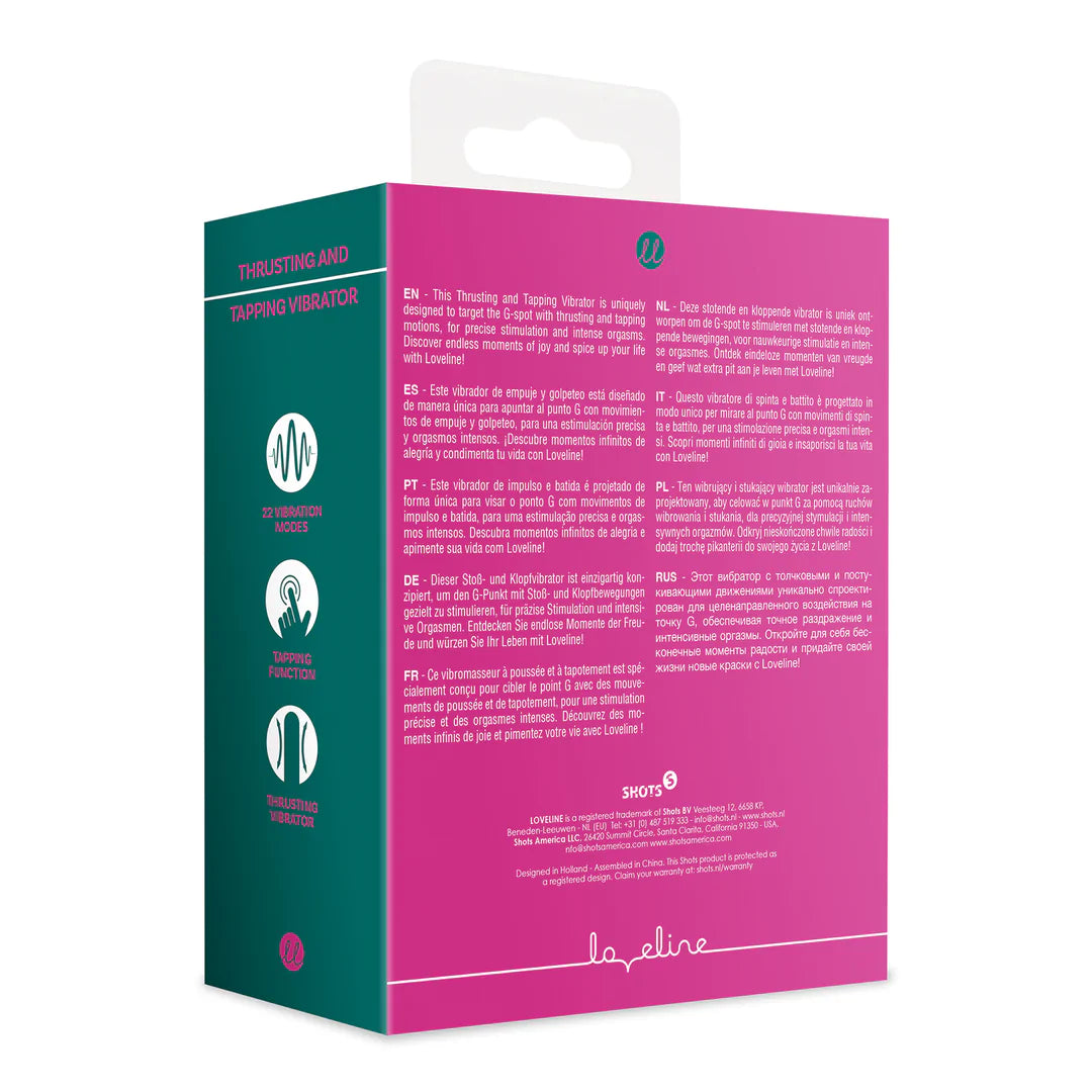 Thrusting and Tapping Vibrator - Powerful Pink