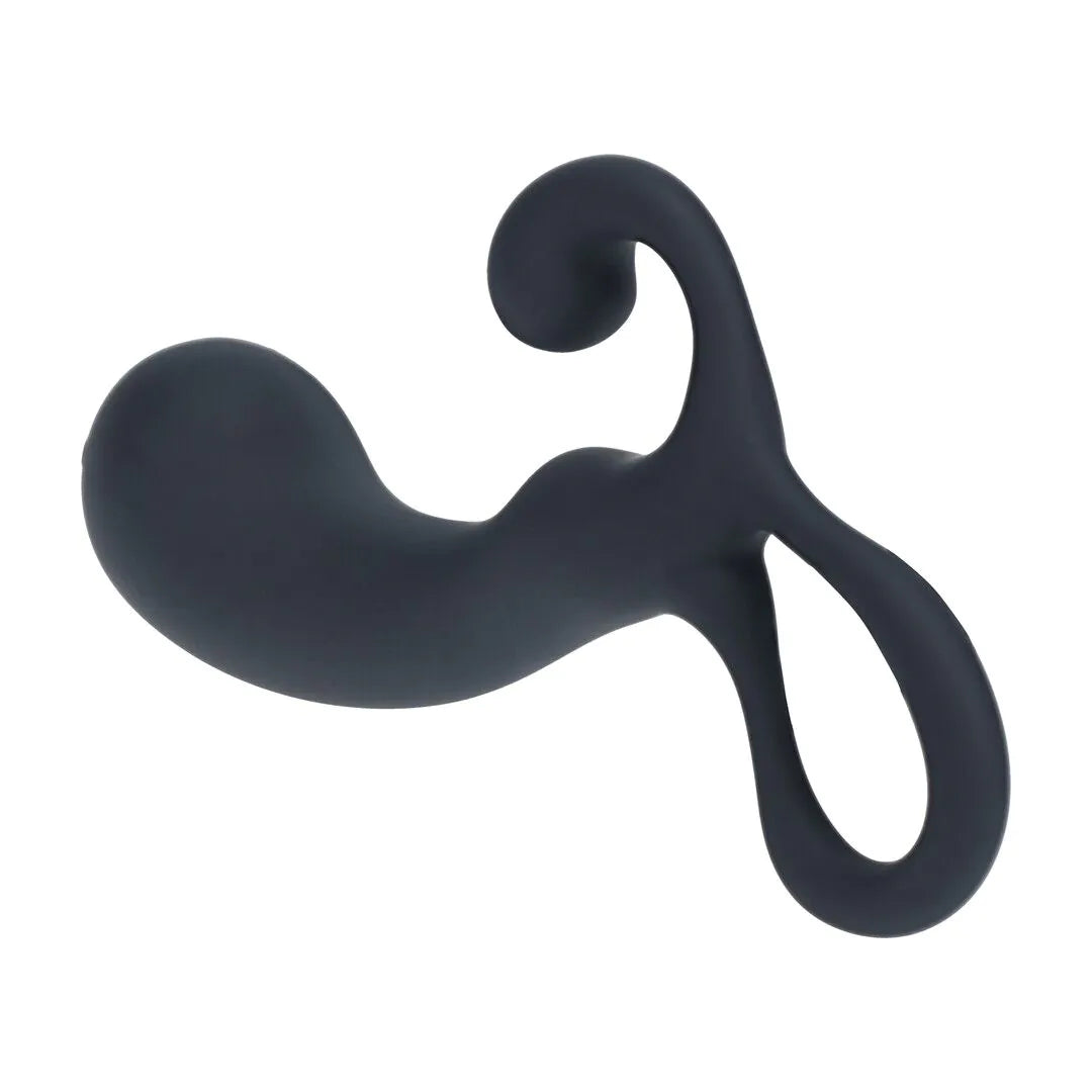 Bulb with Loop Silicone Prostate Massager - L - Black