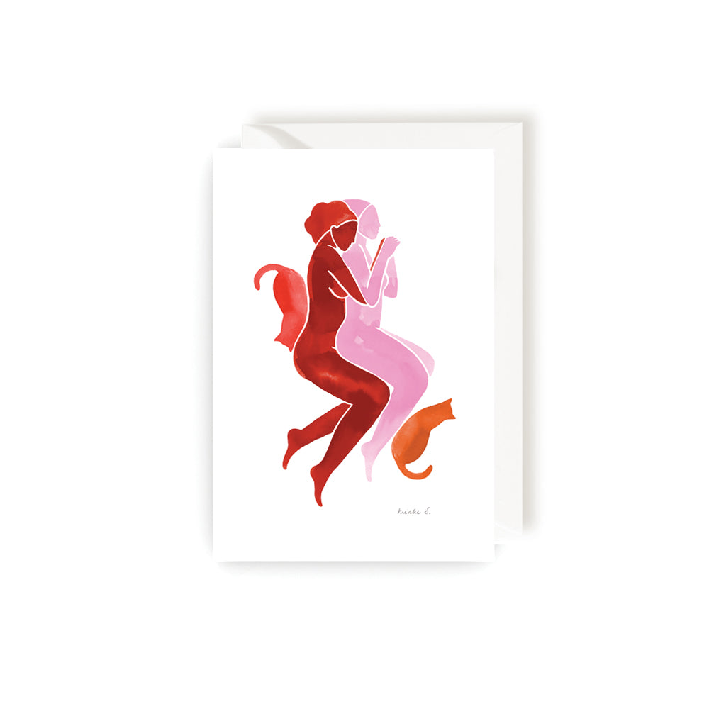 Greeting Card – Curling Up With The Cats