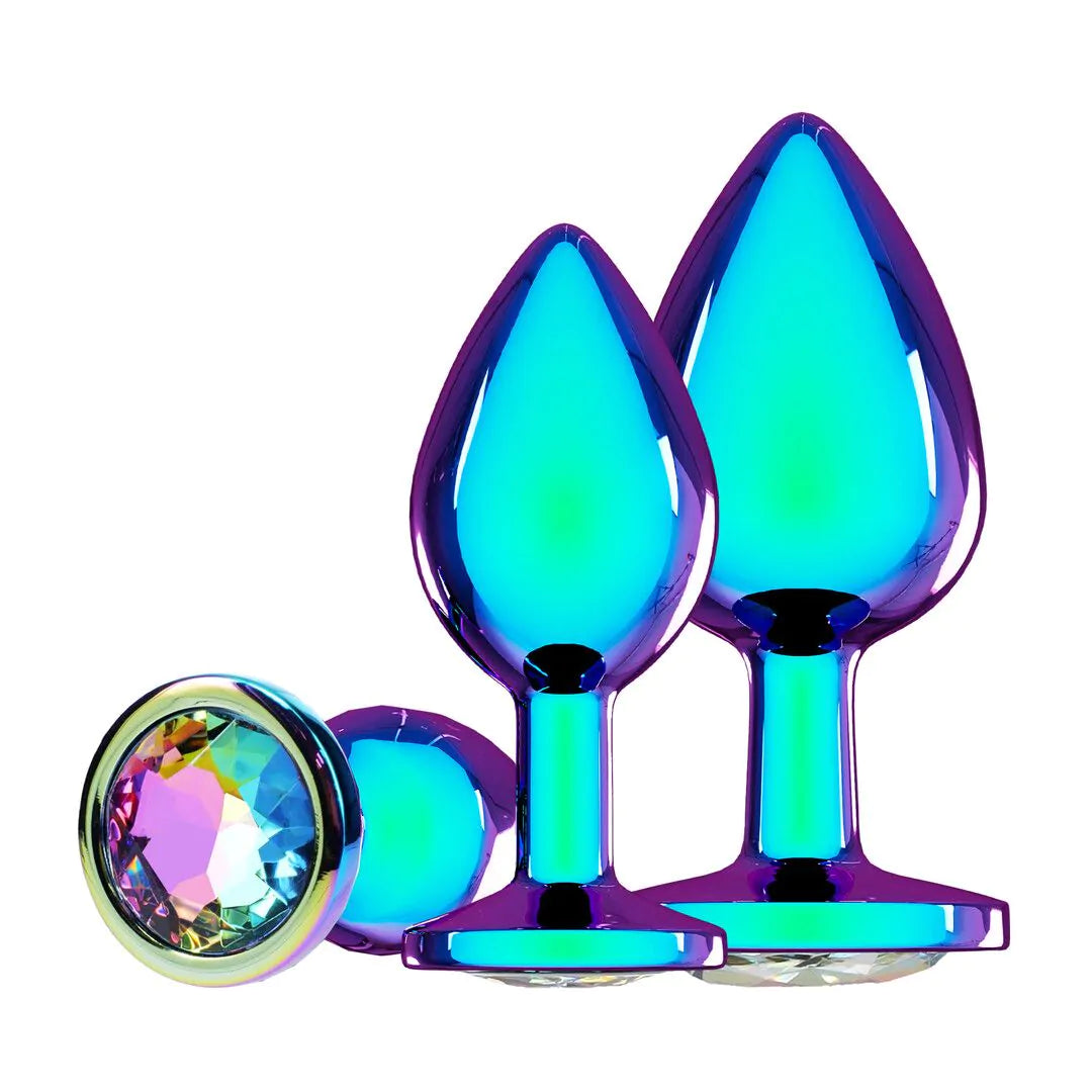 Venice Collection Metal Anal Plug Set Iridescent