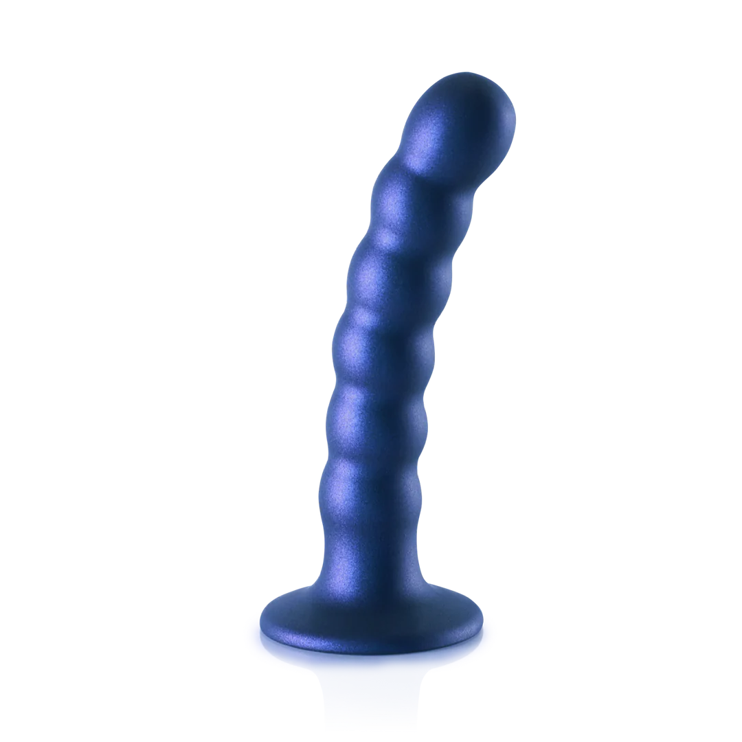 Beaded Silicone G-Spot Dildo 13 cm Metallic