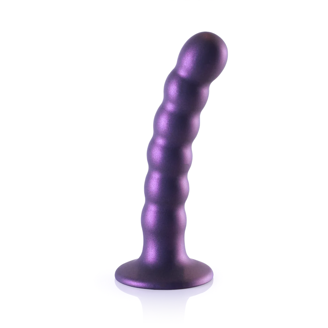 Beaded Silicone G-Spot Dildo 13 cm Metallic