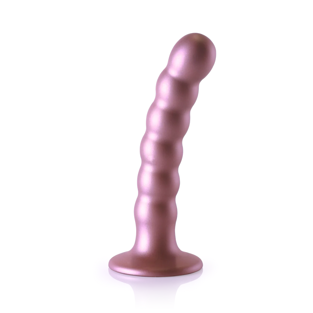Beaded Silicone G-Spot Dildo 13 cm Metallic