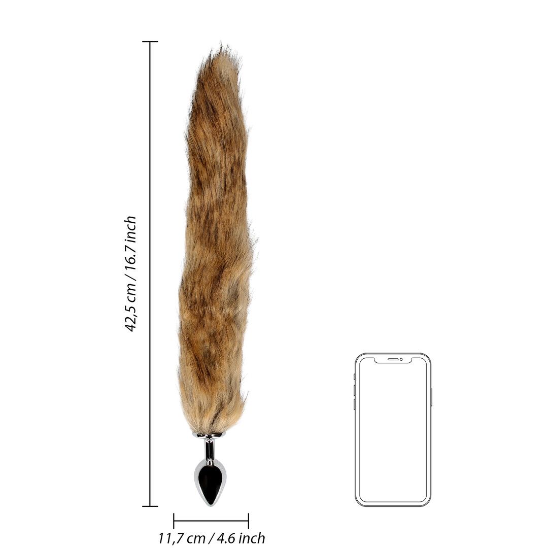 Fox Tail with Metal Butt Plug Brown