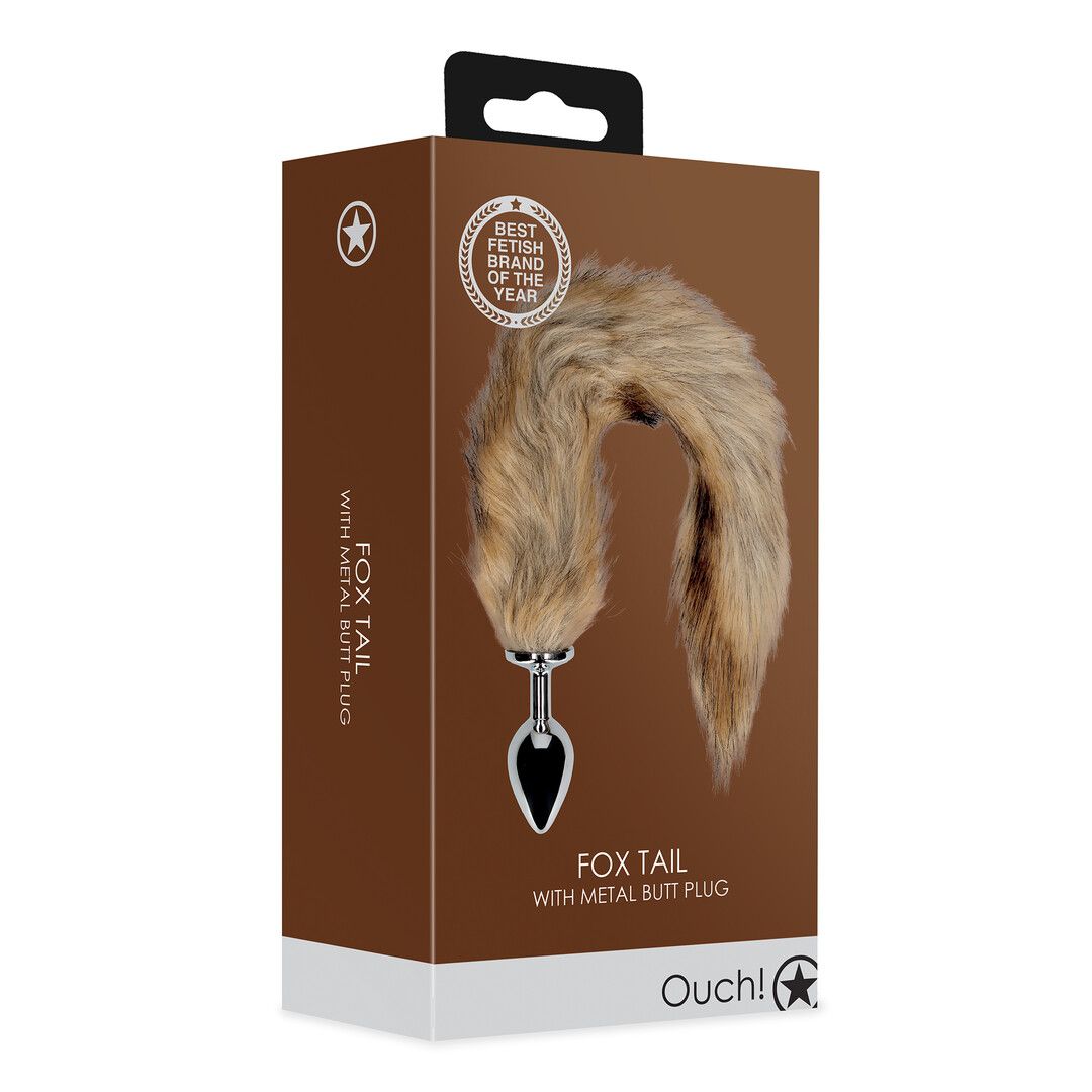 Fox Tail with Metal Butt Plug Brown