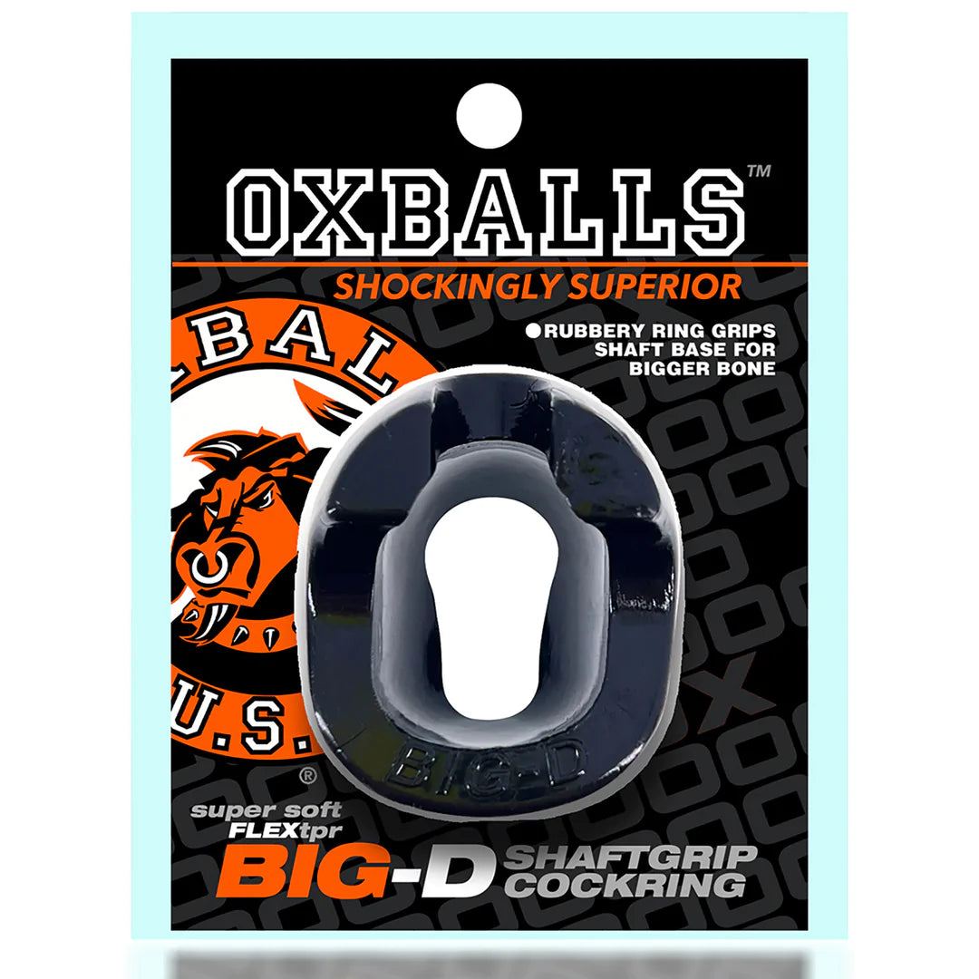 Big-D Bigger Bulge Cockring with Shaft Grippers Black