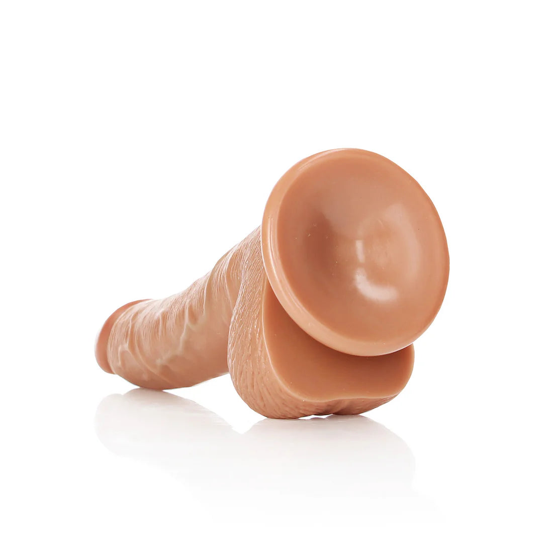 Curved Realistic Dildo with Balls and Suction Cup 18 cm