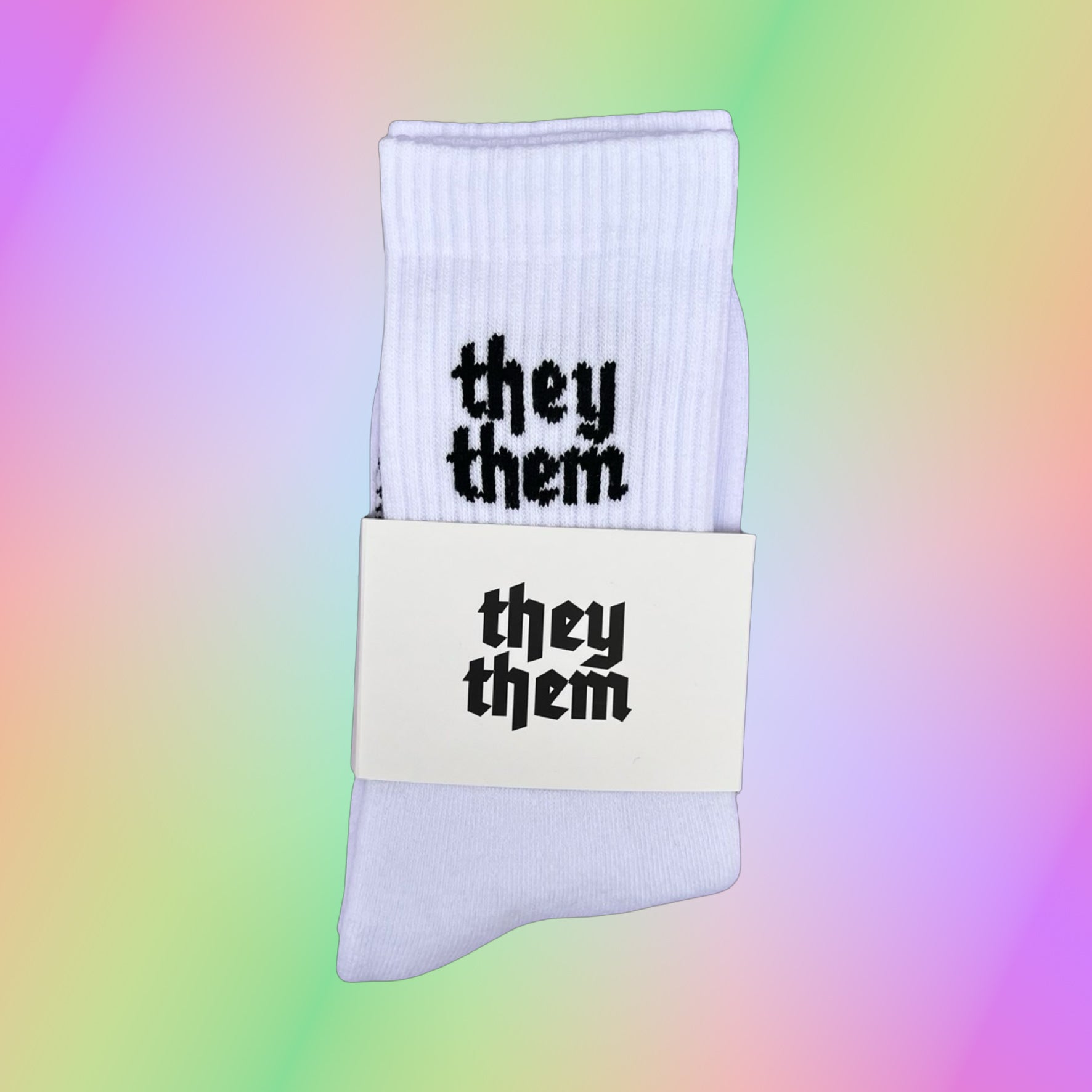 THEY THEM Socks White / Black