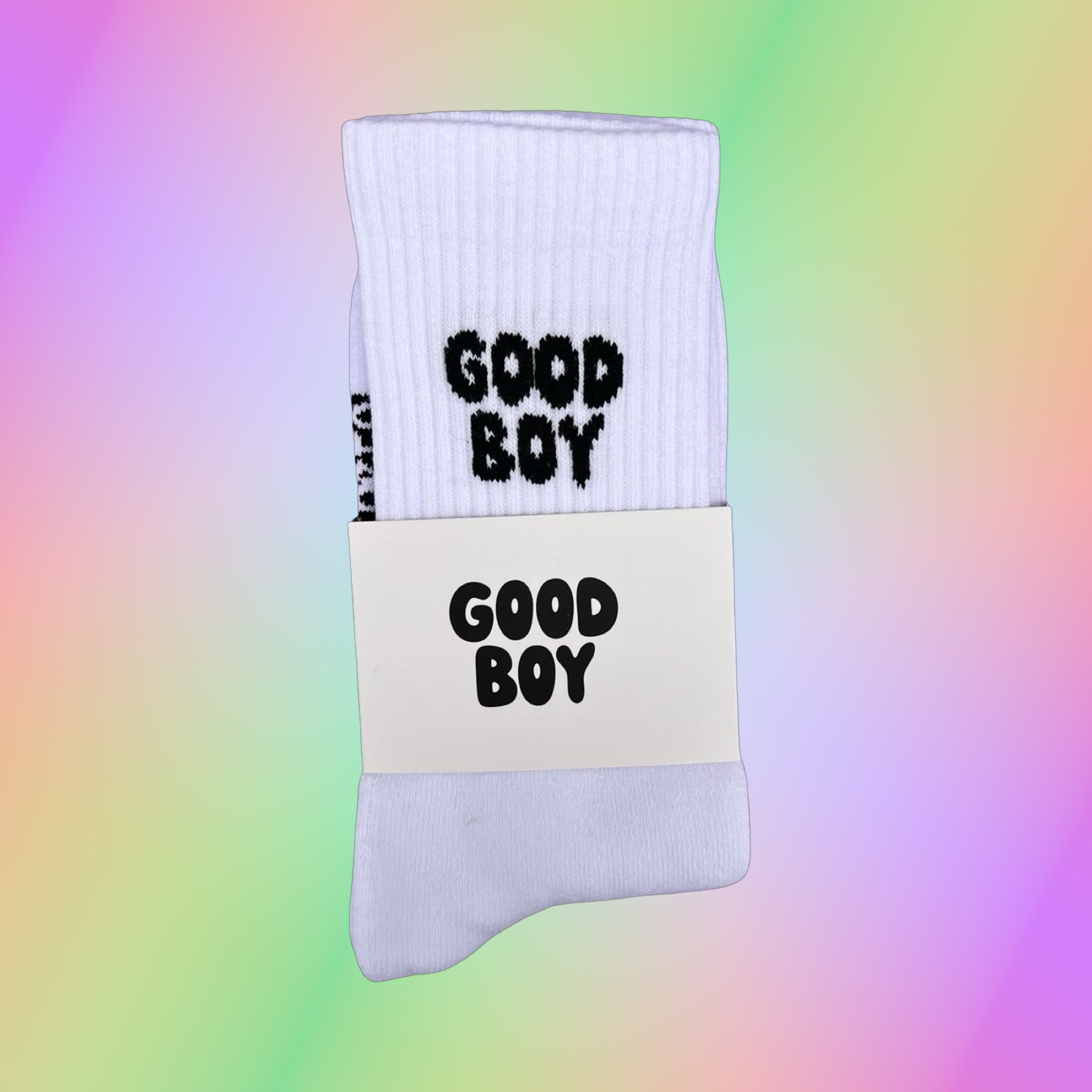 GOOD BOY Socks - White / Black