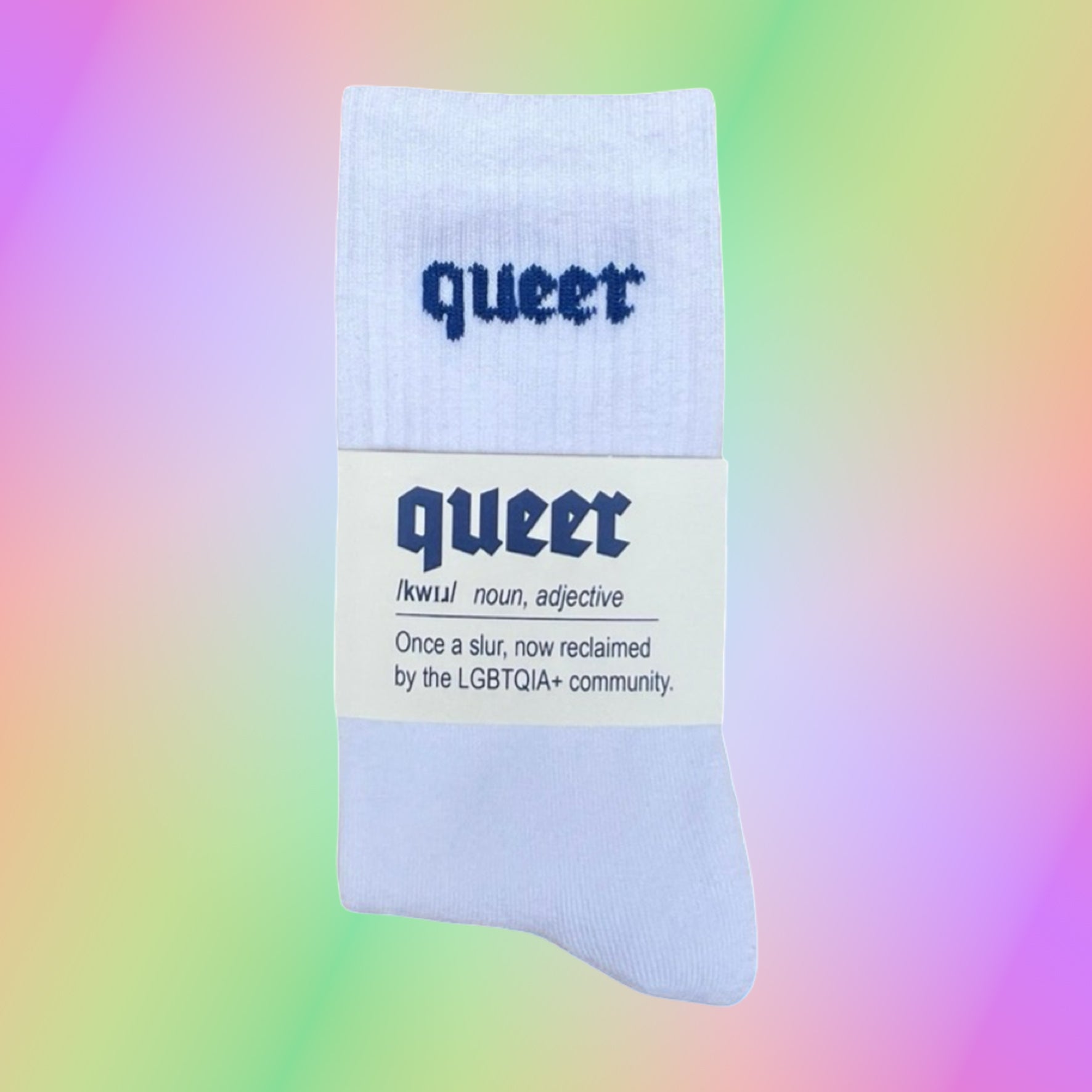 QUEER Socks - White / blue