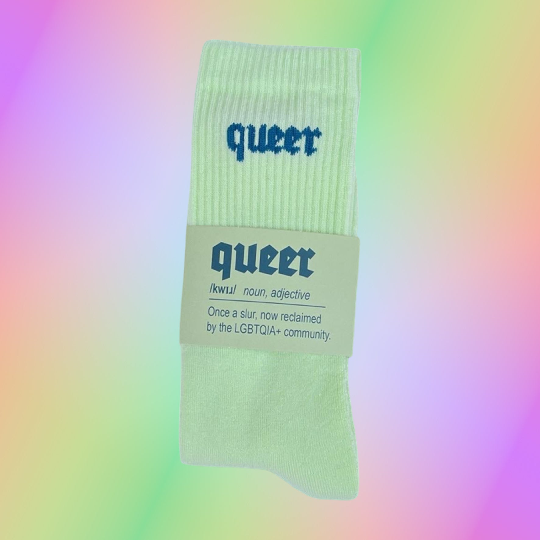 QUEER Socks - Lime Sorbet / Petrol