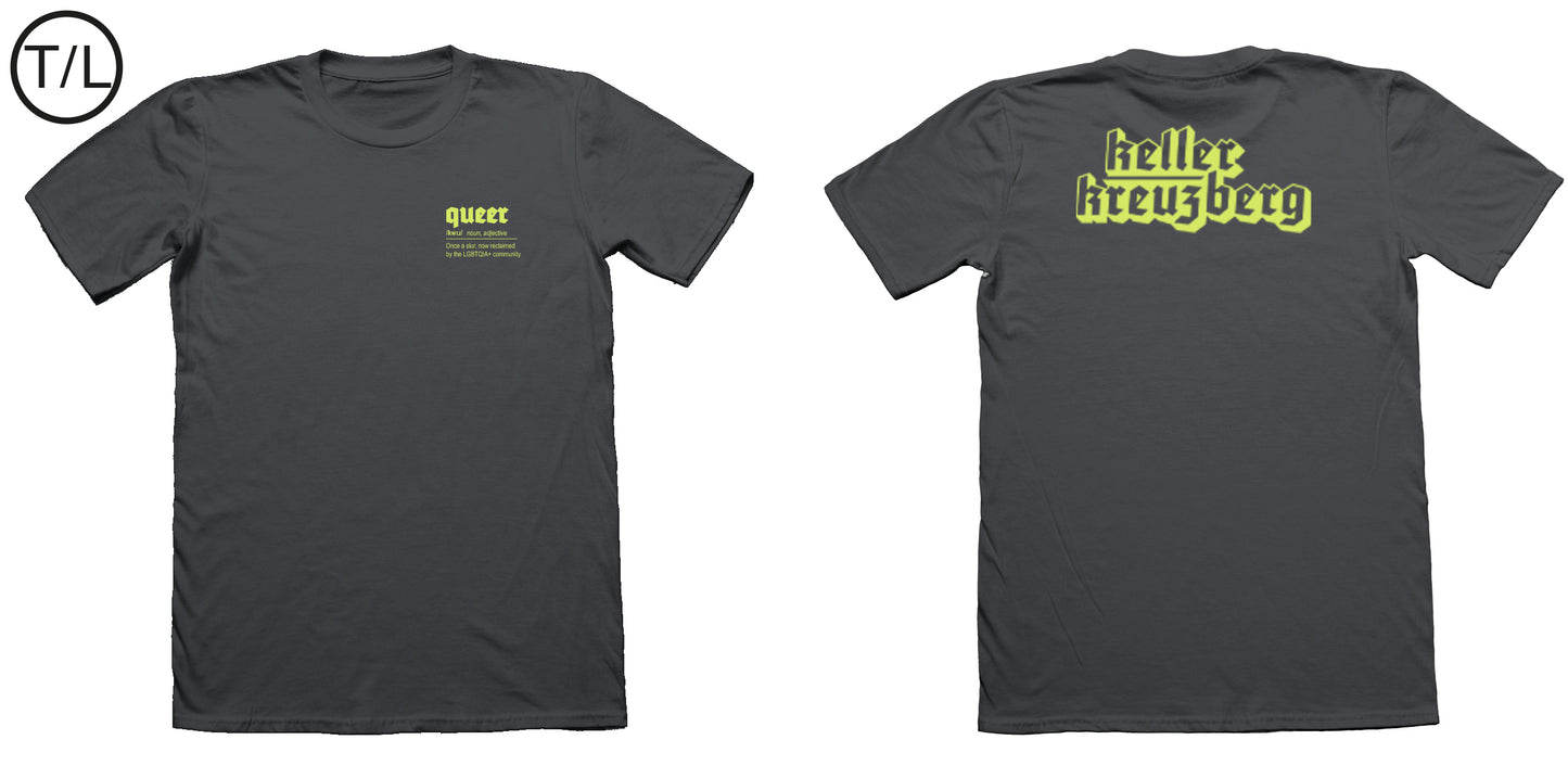 QUEER Keller Kreuzberg T-shirt black/lime (Wide CUT)