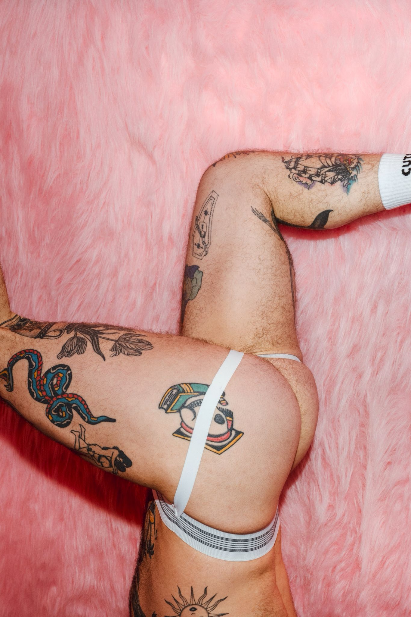PEACH CORE - Flat Front Jockstrap - White