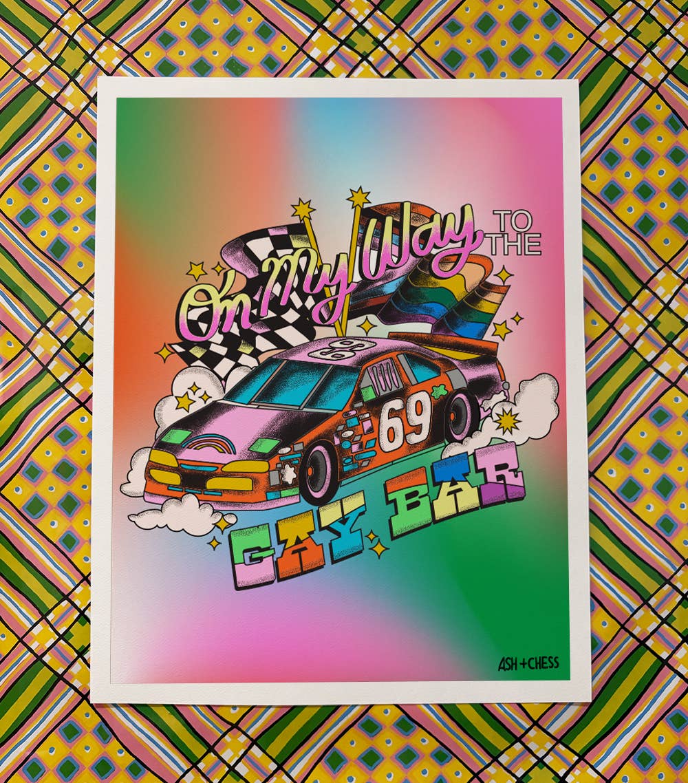 11" x 14" Omw To The Gay Bar Art Print