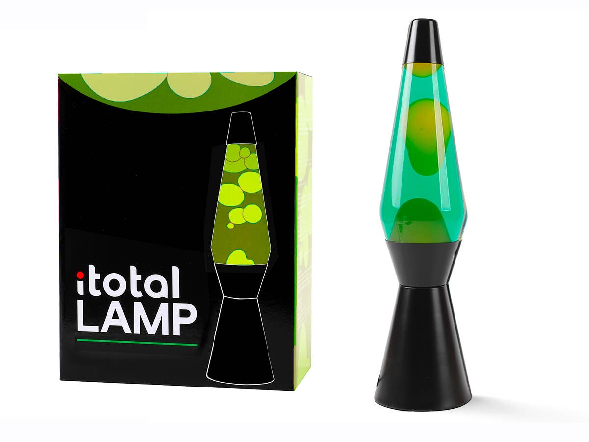 36 Cm Lava Lamp With Black Base, Green Liquid