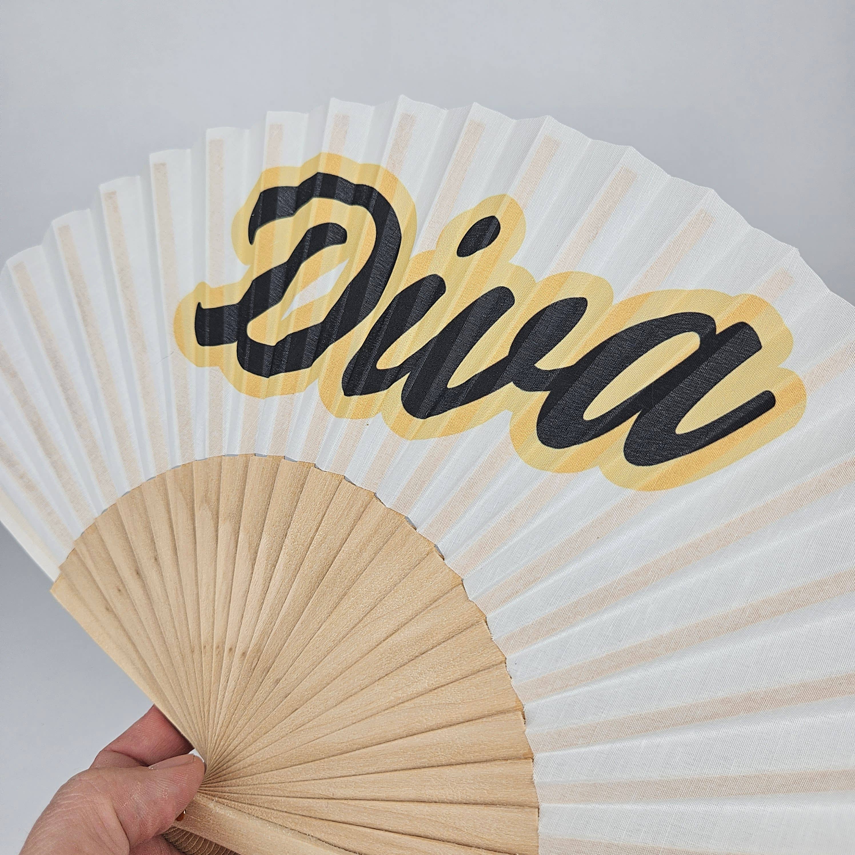 Small Folding Wood Hand Fan – Diva