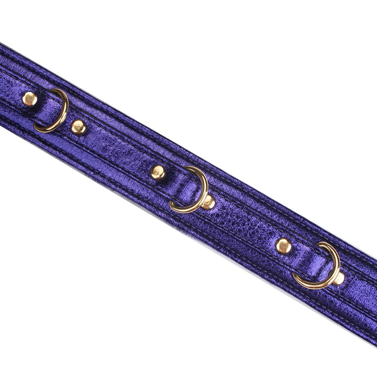 Aurora Cracked PU Collar with Leash – Violet