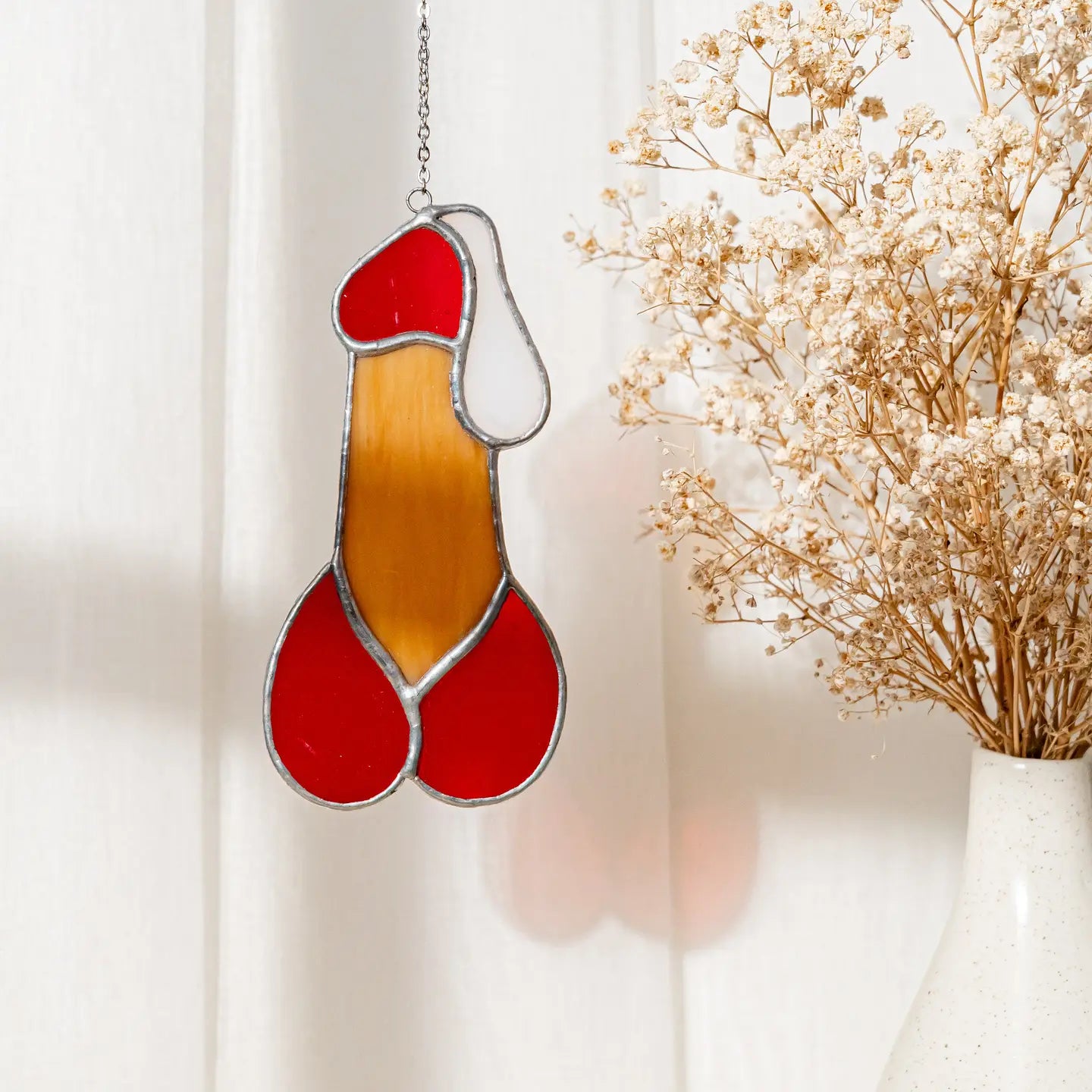 Stained Glass Penis Drip - Orange & Red