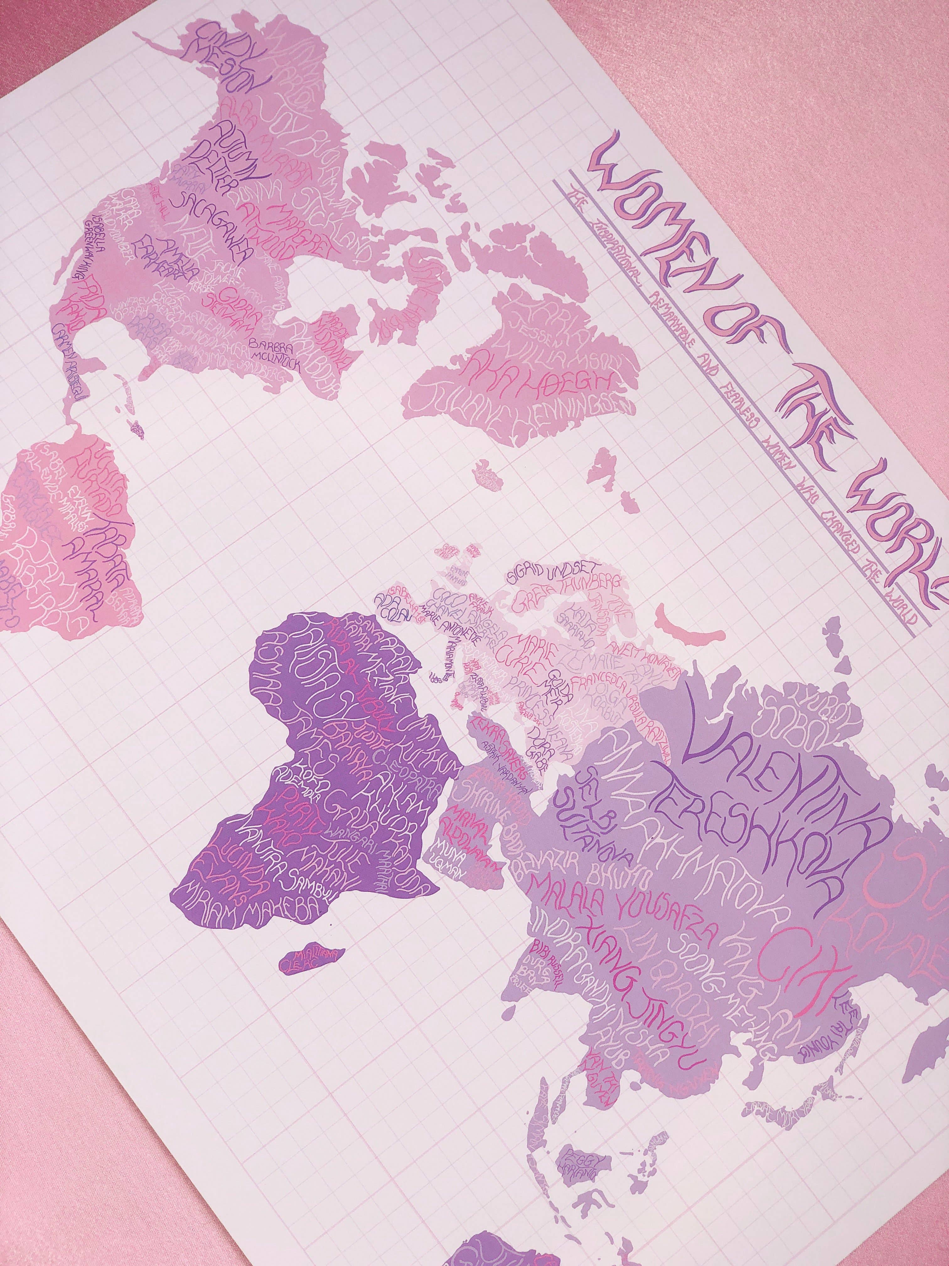 Women of the World Map purple!: A3