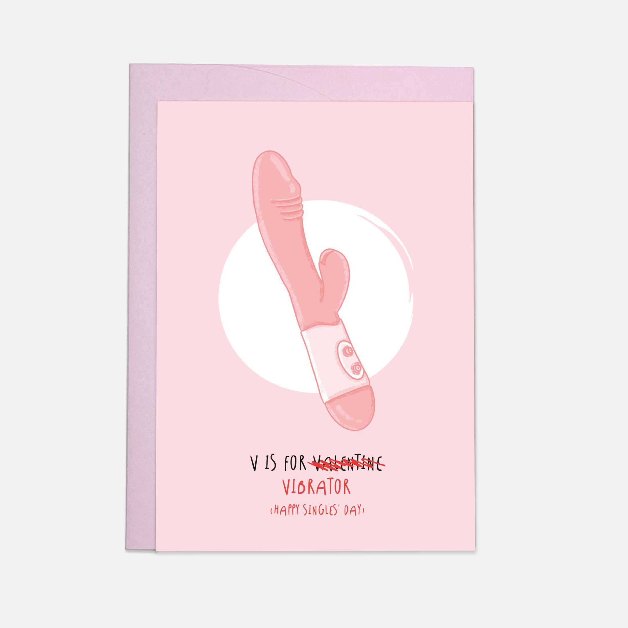 V is for vibrator greeting card: Double