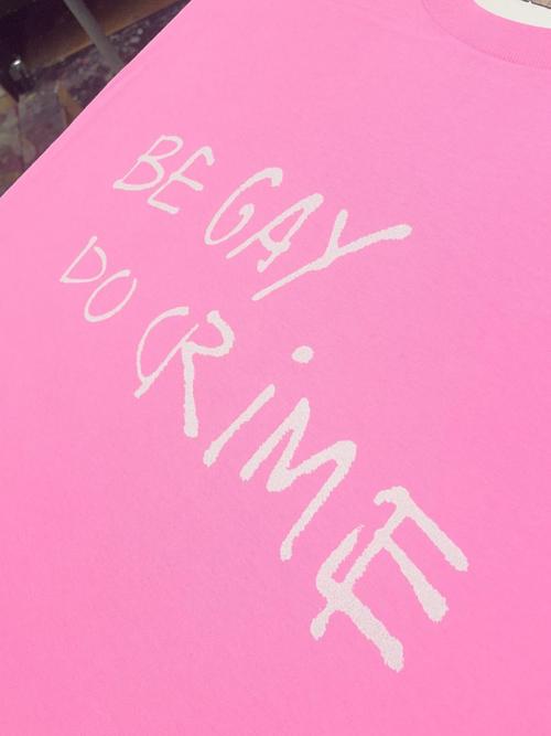 Homo Homewear "Be Gay Do Crime" Tee Pink/Silver