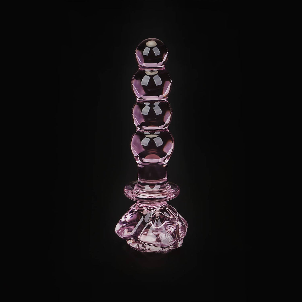 Liebe Seele Chroma Iridescent Sensual Glass Anal Butt Plug - Rose beads pink