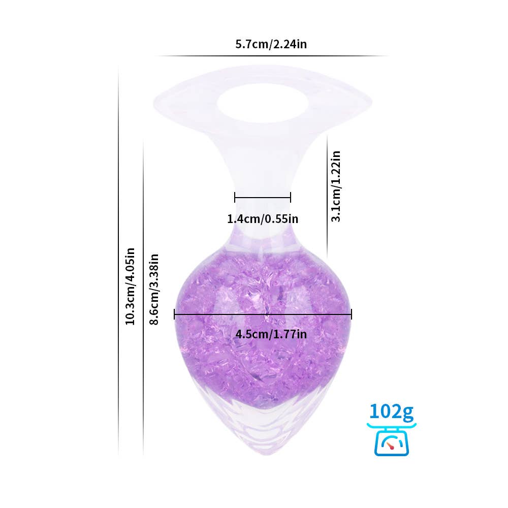 Heart-shaped Crystal Anal Plug - Purple: M: 3.9cm