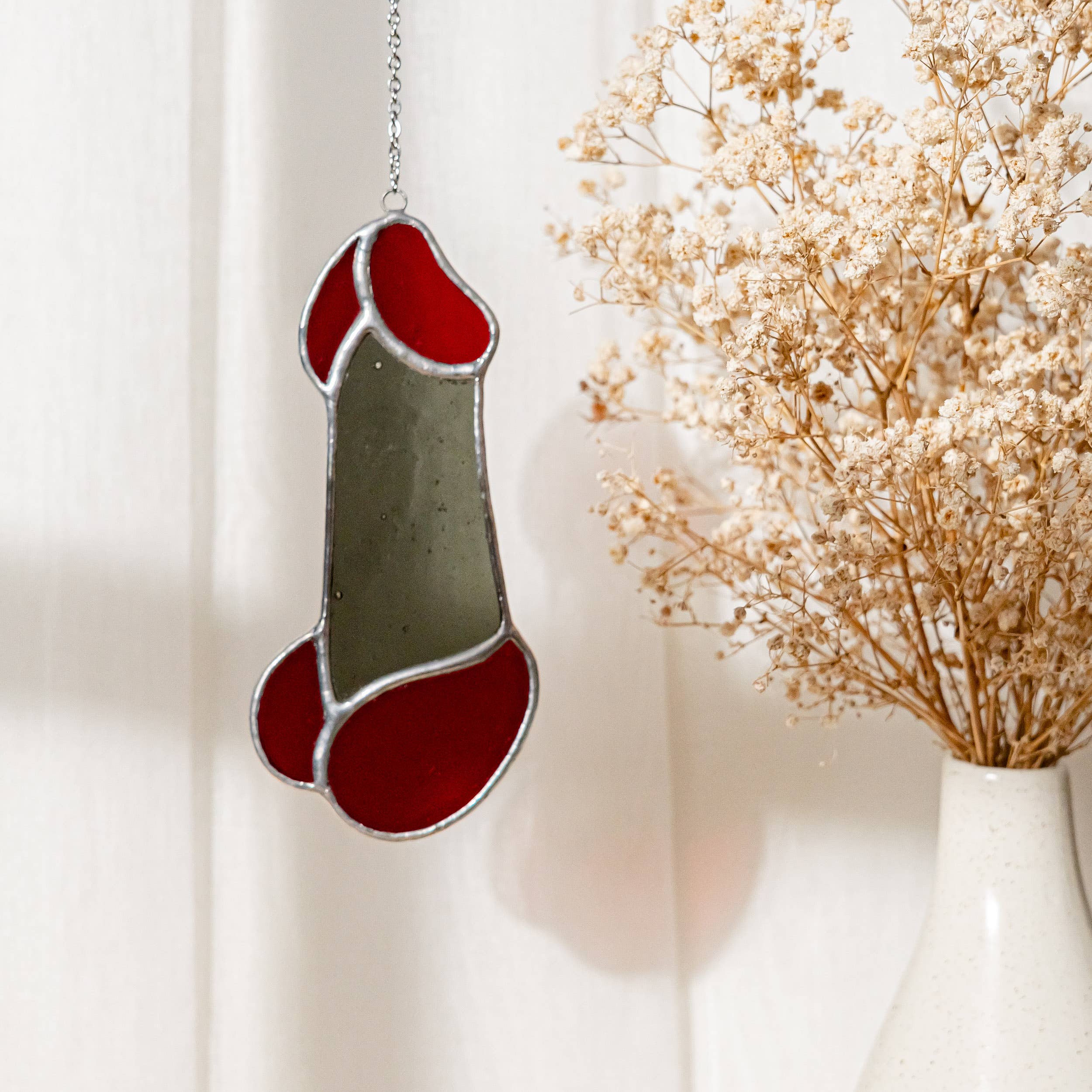 Stained Glass Penis -Red & Black