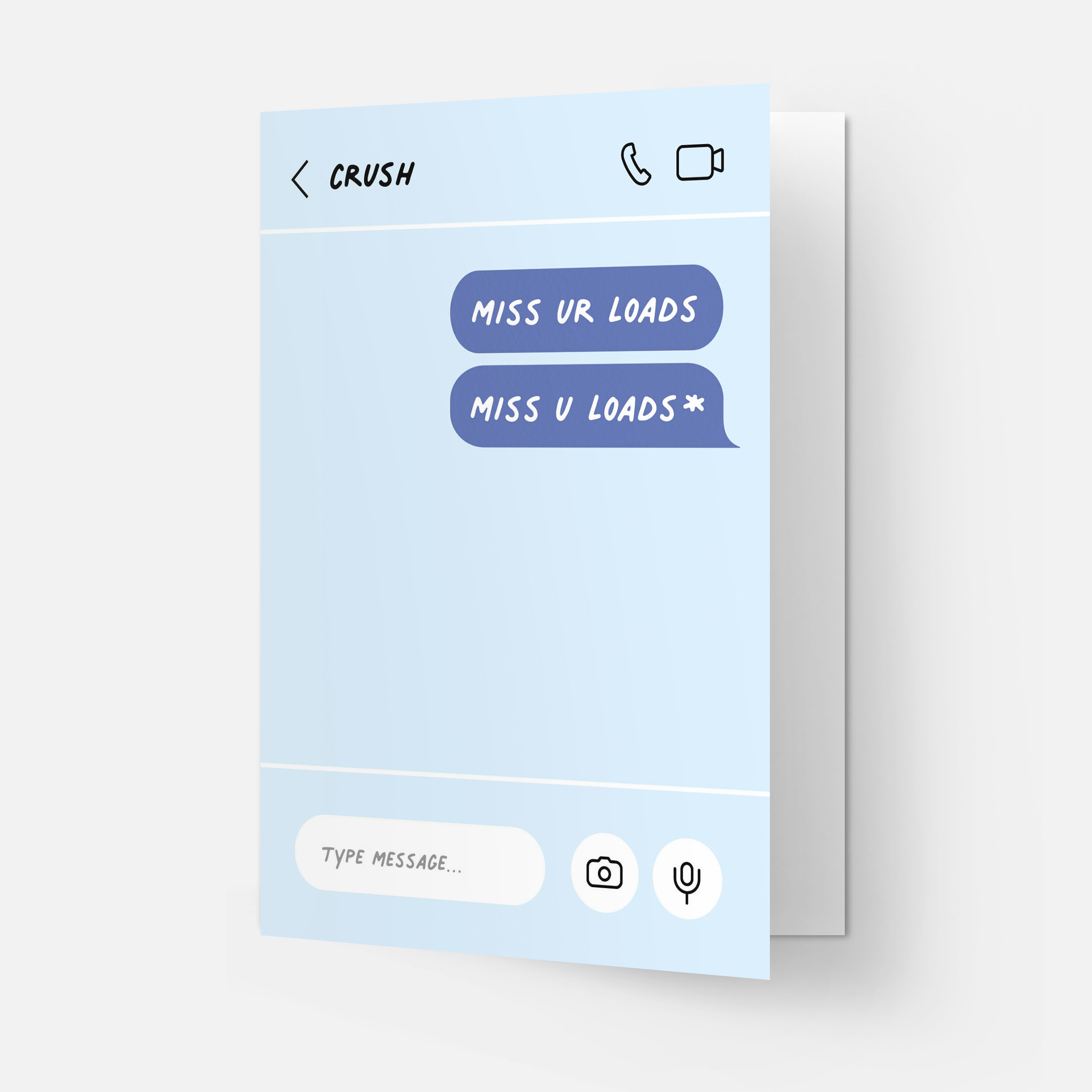 Miss u loads greeting card: Double folded