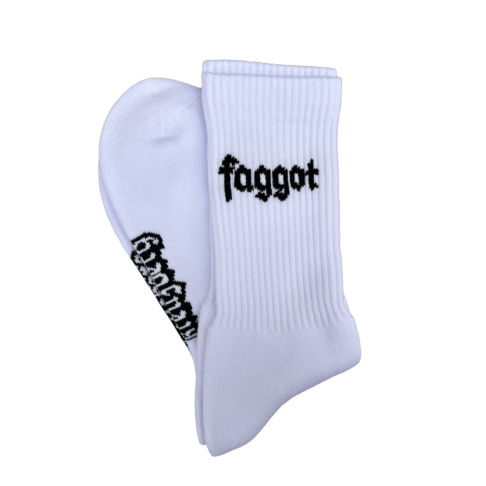 FAGGOT Socks - White / Black