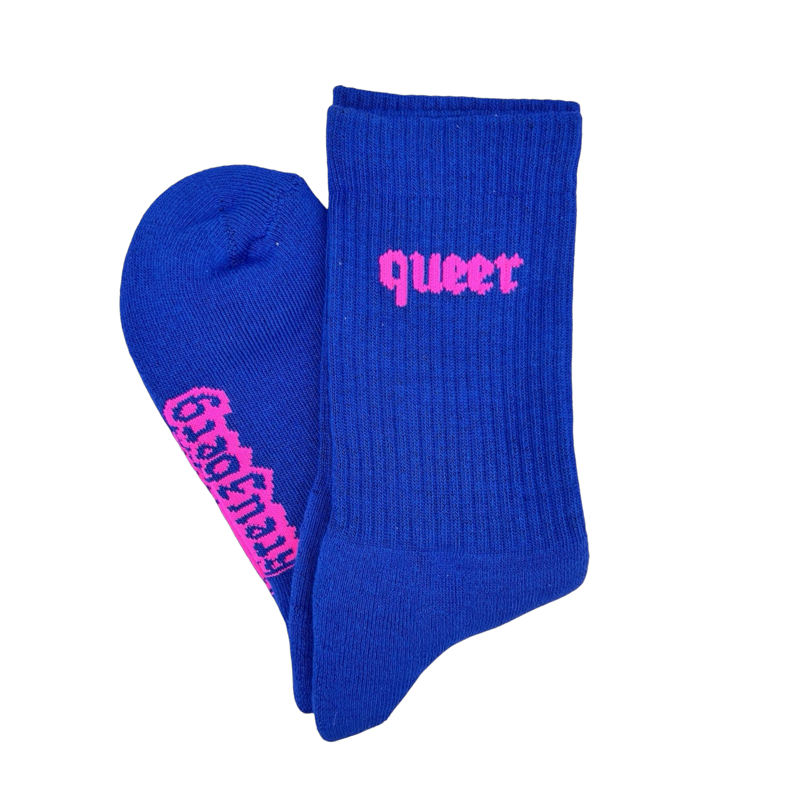 QUEER Socks - Royal Cobalt / Neon Fuchsia
