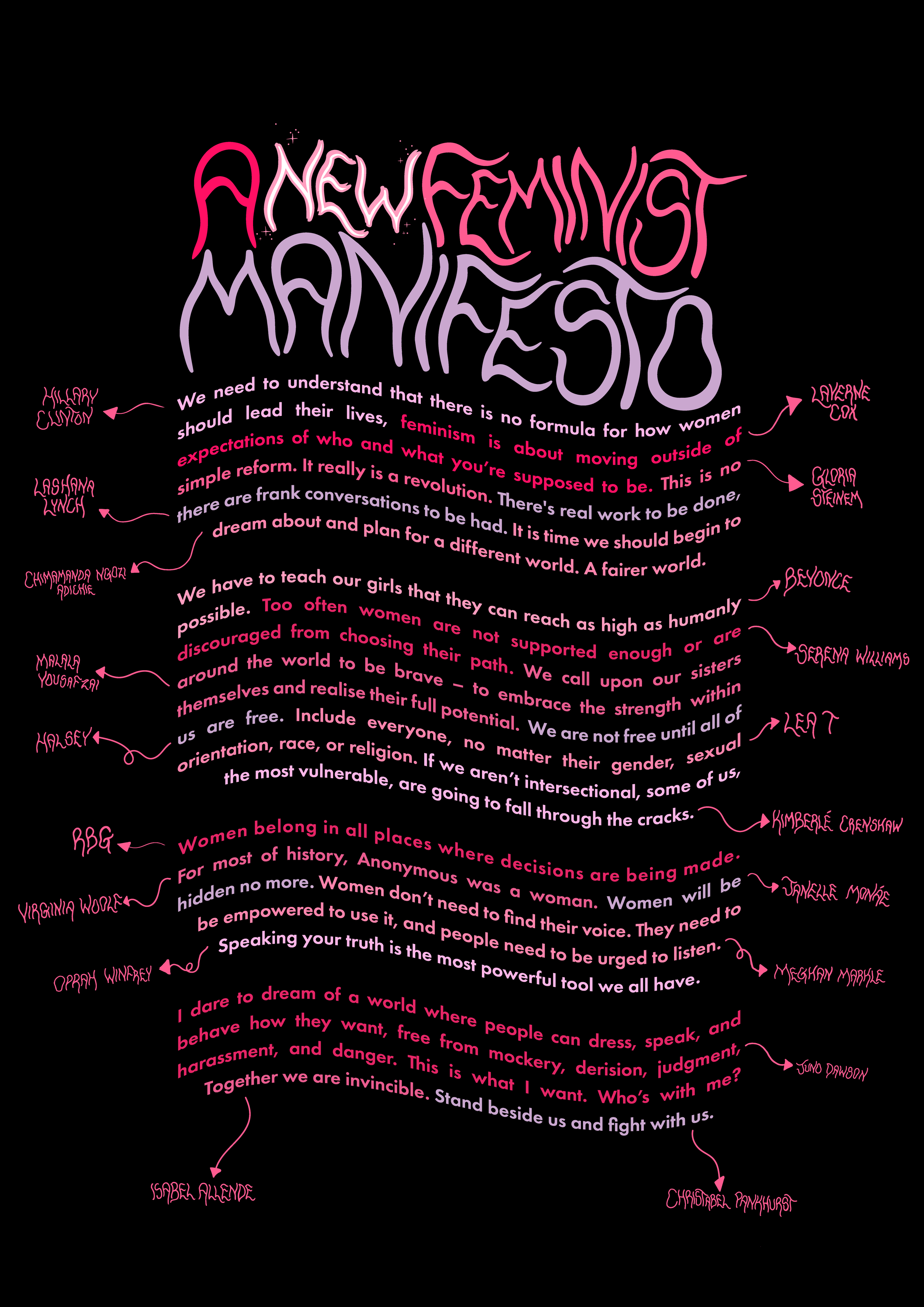 A New Feminist Manifesto Print: Cloudy pink / A3