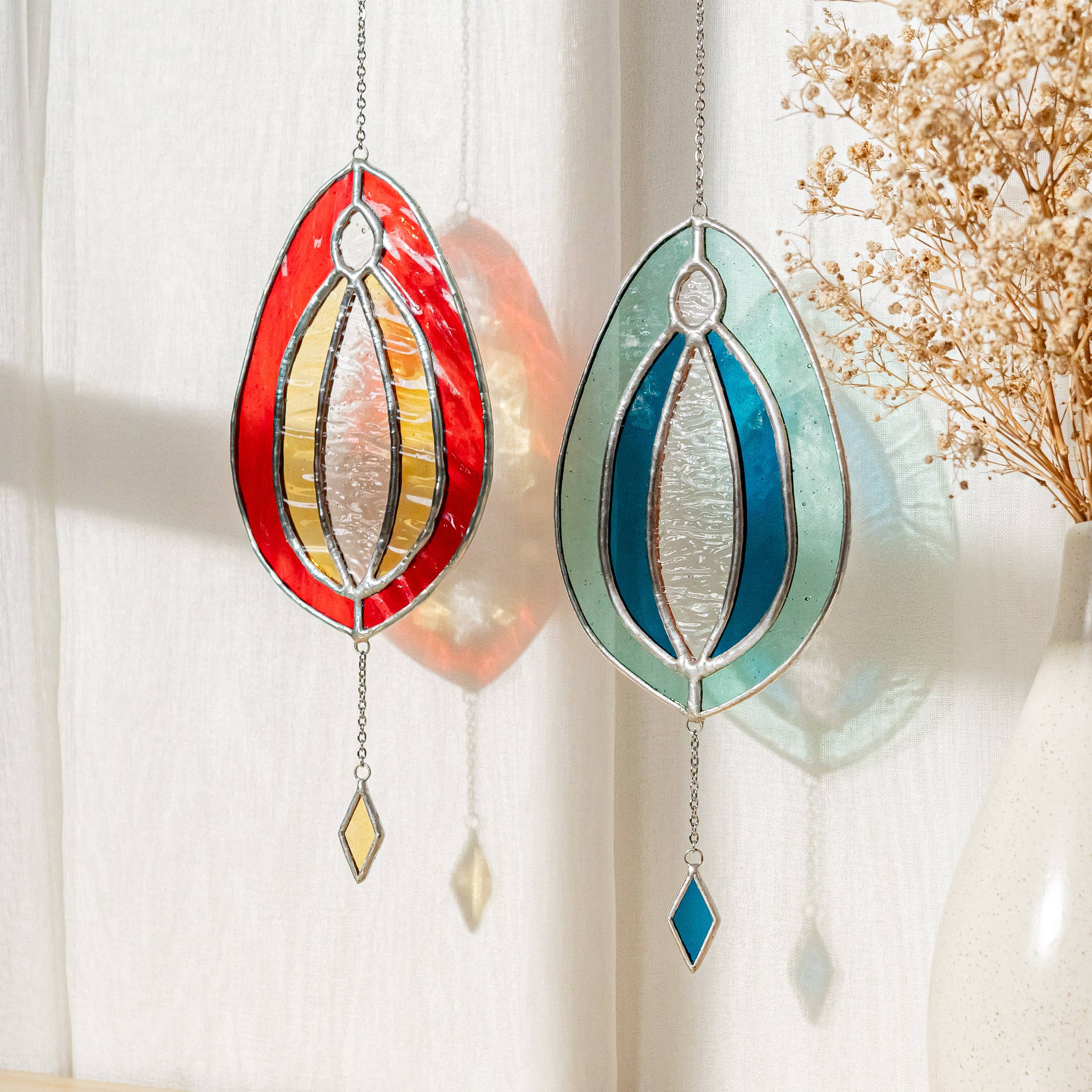 Stained Glass Vulva - Turquoise/ Teal