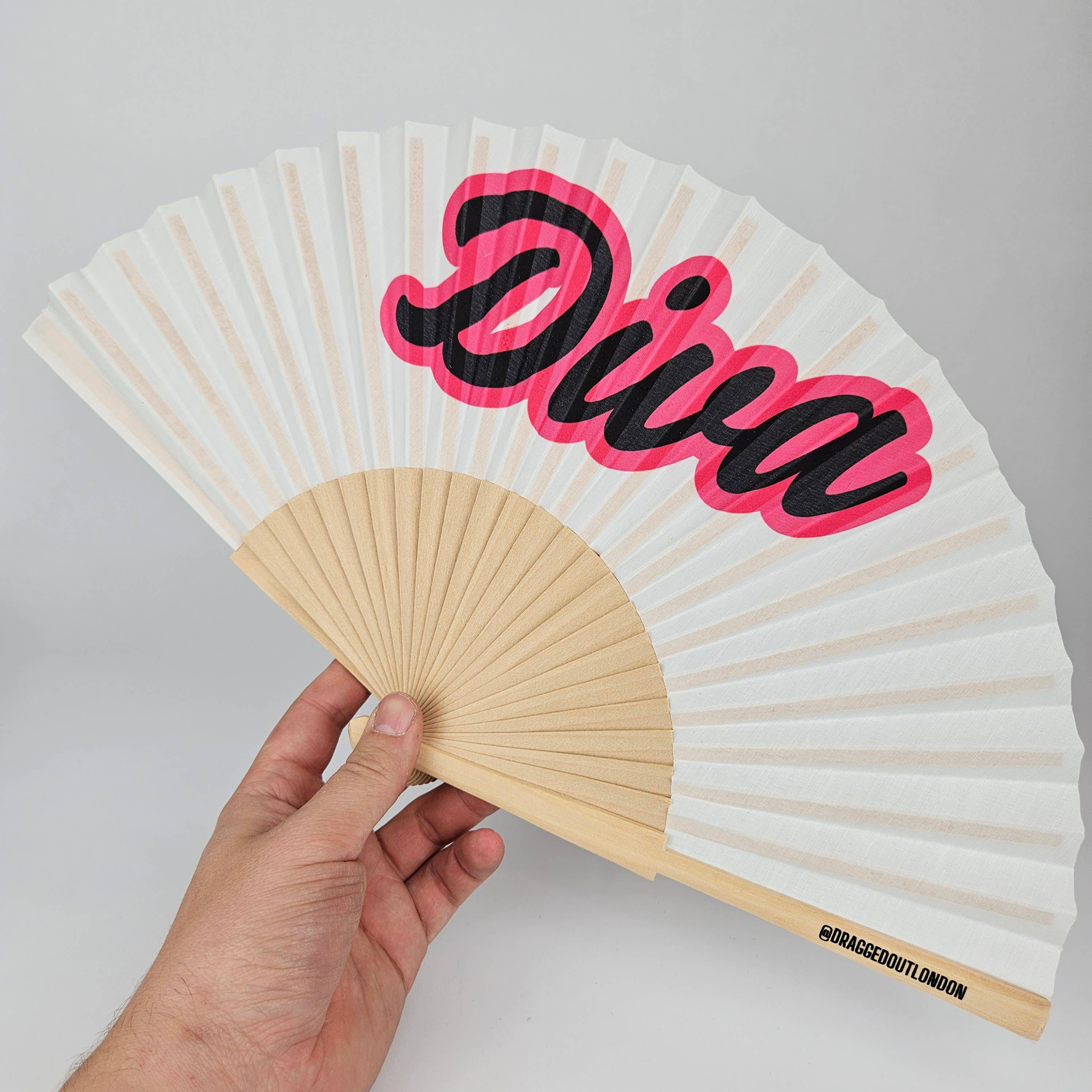 Small Folding Wood Hand Fan – Diva