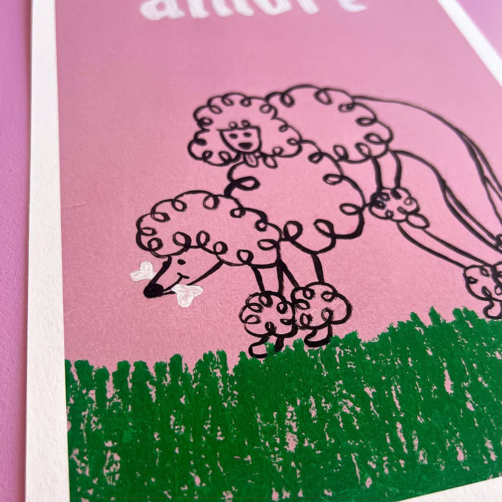 Amore Poodles A4 Print