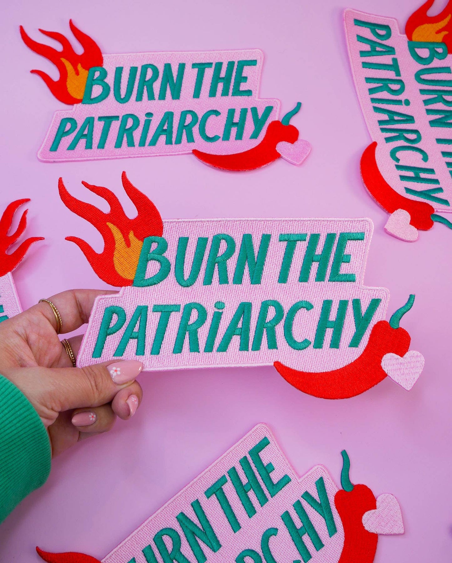 Iron-On Patch Burn the Patriarchy XL