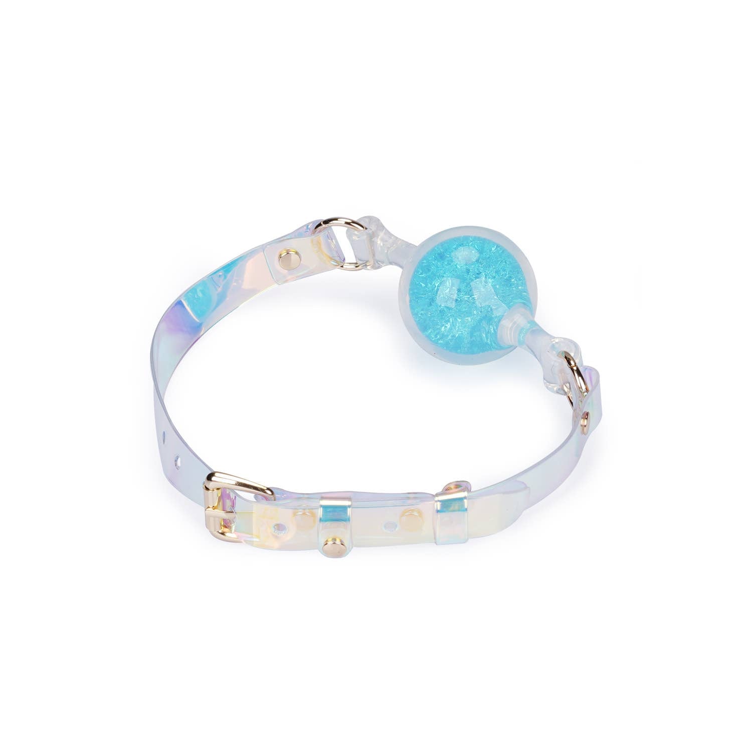 Crystal Ball Gag - Blue: S: 4 cm ball