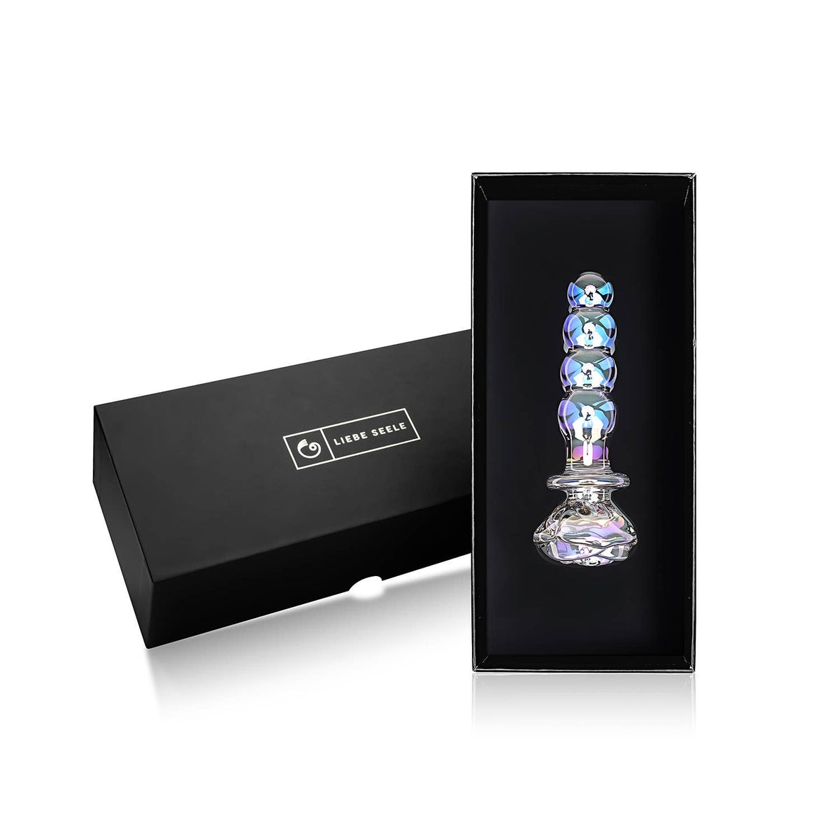Liebe Seele Chroma Iridescent Sensual Glass Anal Butt Plug - Rose beads chroma