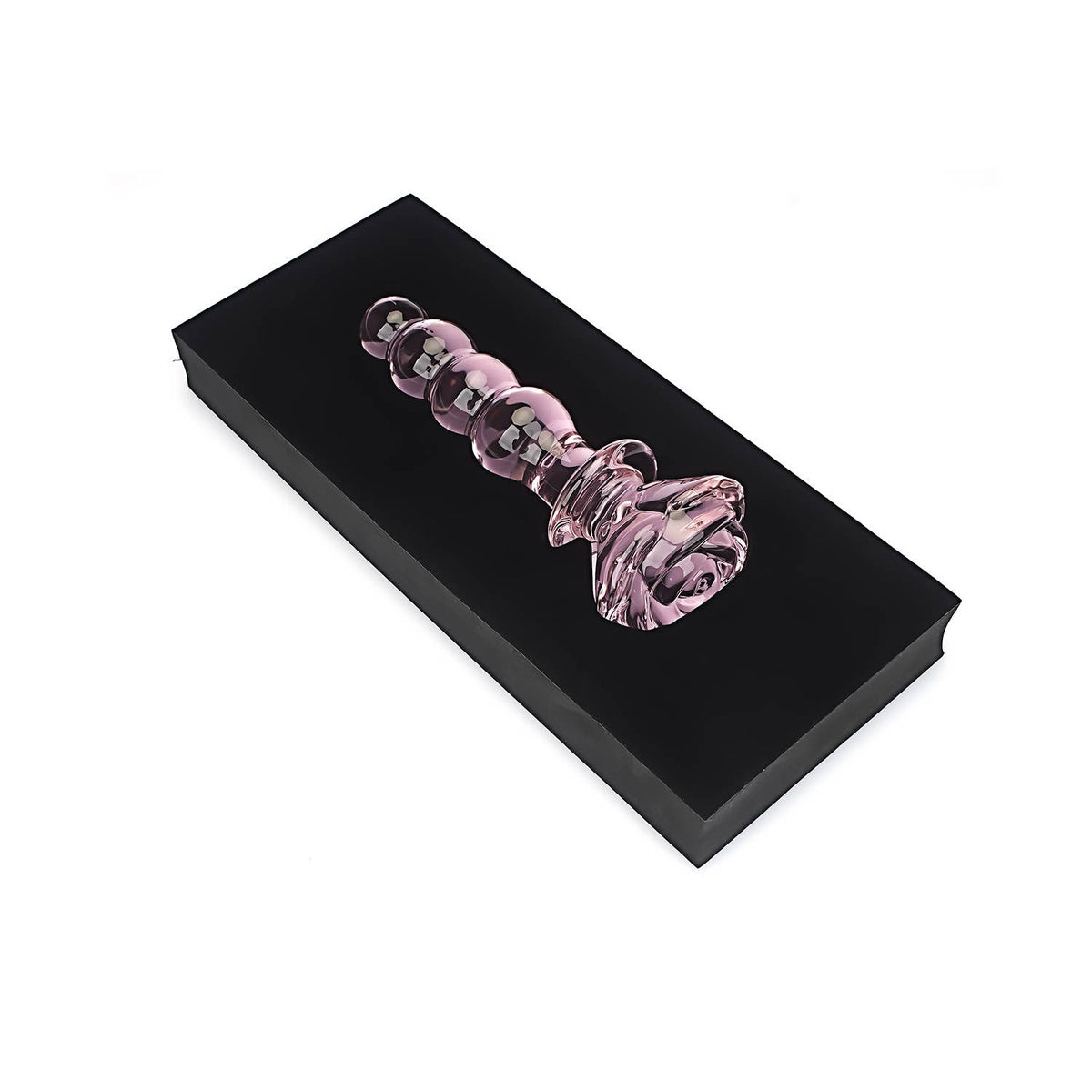 Liebe Seele Chroma Iridescent Sensual Glass Anal Butt Plug - Rose beads pink
