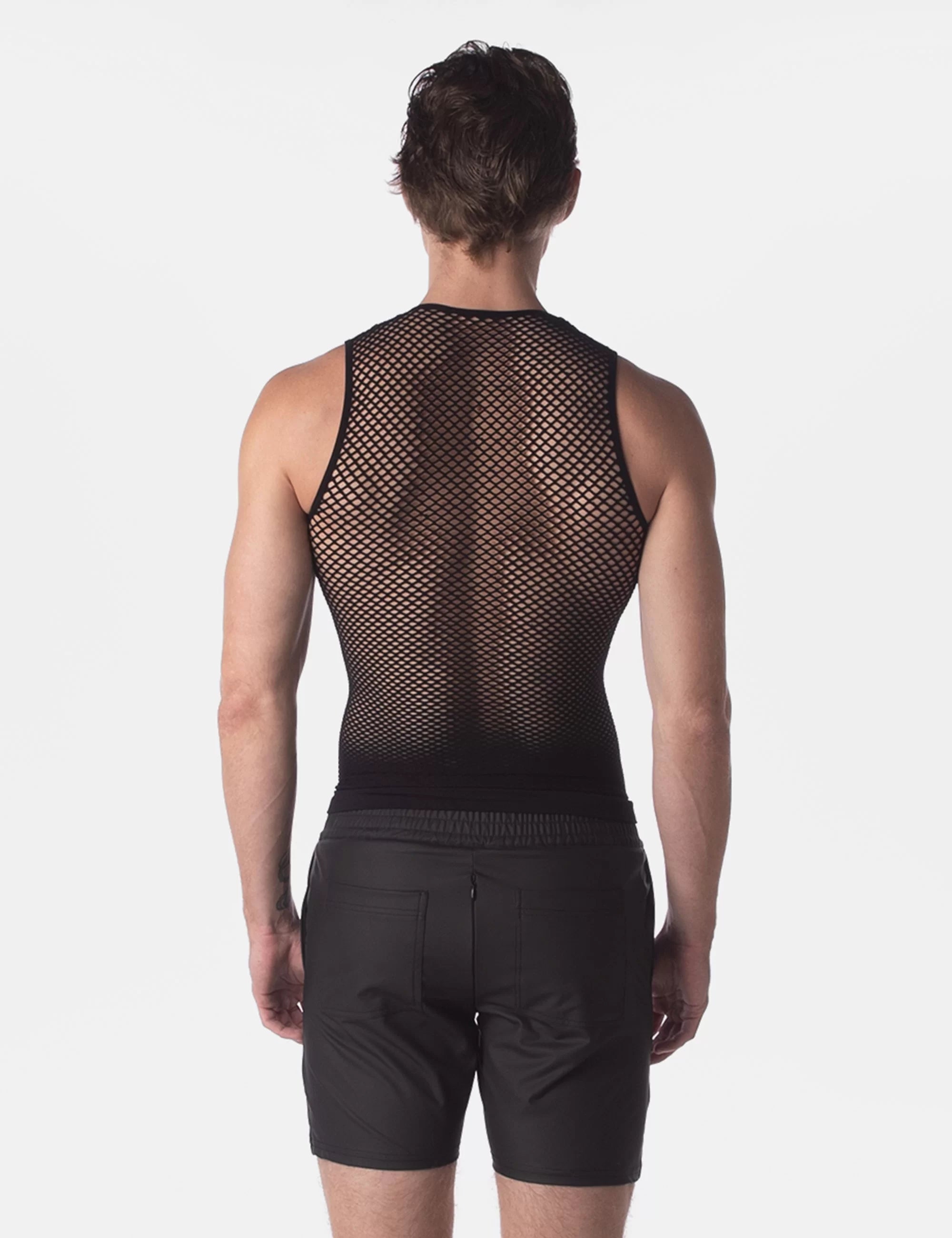 Fishnet Tank Top "Stefano" Black