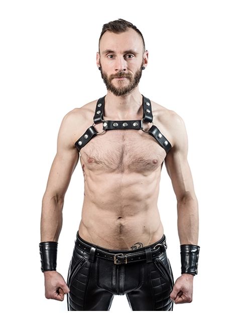 Mister B Leather X-Back Harness Black