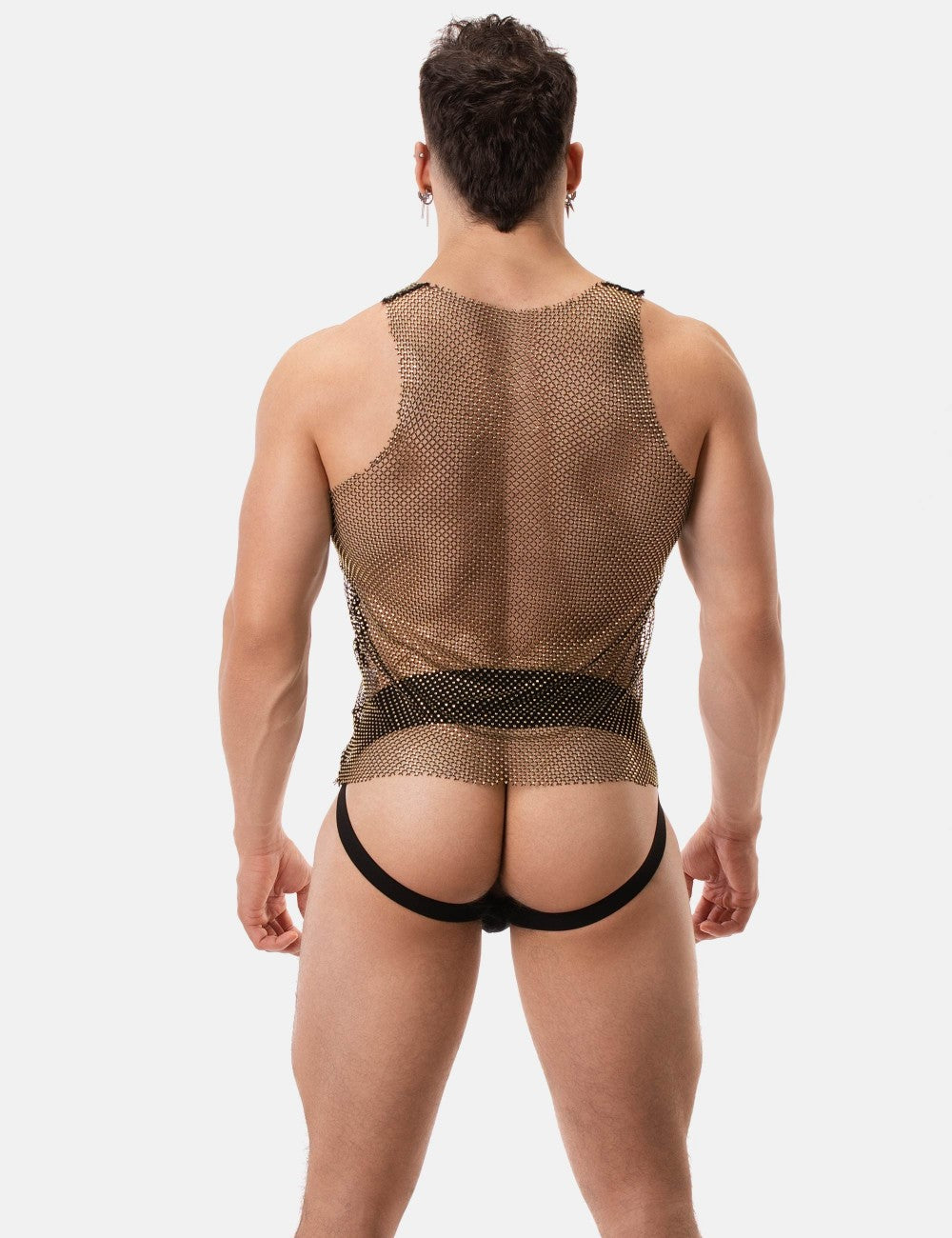 Shiny Tank Top "Blitzy" Black/Gold