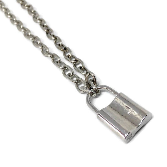 Padlock Chunky Steel Necklace Silver
