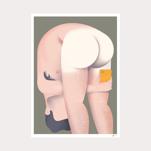 Josh McKenna - Butt Selfie (Olive) Print A3